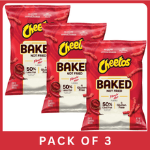 Cheetos Baked Flamin’ Hot Cheese Snacks – 3 Pack (7.63 oz Each) | Oven‑Baked Spicy Crispy Cheese Snacks, 50% Less Fat