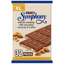 Hershey's Symphony XL Extra Creamy Milk Chocolate with Almonds & Toffee, 32 Pieces Candy Bar, 9 oz bar