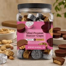 Premium Mini Peanut Butter Cups – Authentic Milk & Dark Chocolate Candy, 30 oz Bulk Bag, Gourmet Chocolate Treats for Snacking, Party Favors, and Dessert Lovers