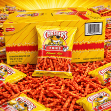 Chester’s Flamin’ Hot Fries Corn Snacks 49 Pack (0.99 oz Bags), Spicy Crunchy Corn Snacks, Individually Wrapped Snack Bags, Bold Flavor On-the-Go Snacks
