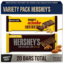 HERSHEY'S Variety Pack, Milk Chocolate with Almonds & MR. GOODBAR Chocolate with Peanuts Snack Size Bars, Individually Wrapped Chocolate Candy