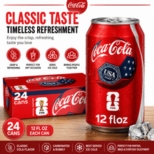 Coca-Cola Soda Pop Cans, 12 fl oz Each, 24 Pack, Classic Carbonated Soft Drink, Refreshing Cola Beverage for Home, Parties & Office