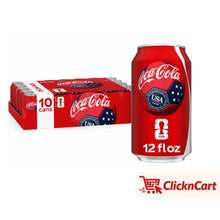 Coca-Cola Soft Drink Soda Cans, Original Classic Cola Flavor, 12 fl oz Cans, 10 Pack, Refreshing Carbonated Beverage for Parties, Meals & Everyday Enjoyment