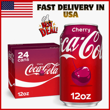 Coca-Cola Cherry Soda, 12 fl oz Cans, 24 Pack, Cherry Flavored Soft Drink