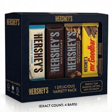 Hershey's Variety Collection - 4 Size Bars (Cookies 'n' Creme 1.55 oz, Milk Chocolate 1.55 oz, Milk Chocolate with Almonds 1.45 oz, Mr. Goodbar 1.55 oz)