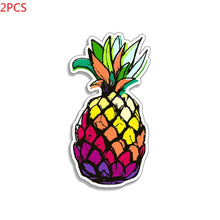 2pcs 4-Inch Rainbow Pineapple Stickers for Ocean Beach, Laptops, Cups, Tumbler, Tablets, and Phones