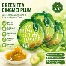 3 Packs Liuliu Mei Green Tea & Plum Snacks Suitable for On-the-Go, Sweet & Tangy Appetizer, Green Tea Plum Flavor for Office, Binge-Watching, Travel - Individually Wrapped for Freshness, No Allergens, Shelf Stable Treats
