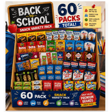 60 Pack Snack Variety Pack - Assorted Chips, Crackers, Candy, Fruit Snacks