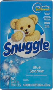 Snuggle Fabric Softener Dryer Sheets, Blue Sparkle, 80 Count — Complimentary Gift with $30+ Orders; If the Gift Is Out of Stock or Its Price Rises, Order Cancelled with Full Refund Before Shipment