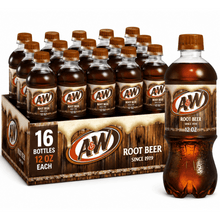 (16 pack) A&W Root Beer Soda Pop, 12 fl oz, 16 Pack Bottles