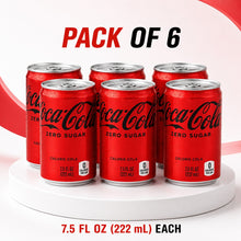 Zero Sugar Cola Mini Soda Cans – 7.5 fl oz Each, 6 Pack, Crisp Refreshing Soft Drink