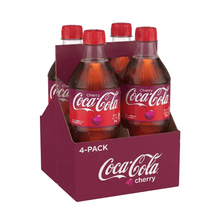 Coca-Cola Cherry Soda Pop Bottle, 20 fl oz 4 Packs