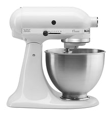 KitchenAid Classic Series 4.5 Quart Tilt-Head Stand Mixer K45SS, White — Complimentary Gift with $592+ Orders; If the Gift Is Out of Stock or Its Price Rises, Order Cancelled with Full Refund Before Shipment
