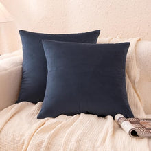 Amazon Basics Velvet Throw Pillow Covers 16x16 Inch Navy Blue 2-Pack — Complimentary Gift with $40+ Orders; If the Gift Is Out of Stock or Its Price Rises, Order Cancelled with Full Refund Before Shipment