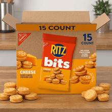 15 pcks RITZ Bits Cheese Sandwich Crackers, Lunch Snacks 1.5 oz EACH PACK