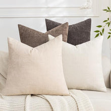 Set of 4 Soft Textured Throw Pillow Covers 18x18 Inch Neutral Farmhouse — Complimentary Gift with $52+ Orders; If the Gift Is Out of Stock or Its Price Rises, Order Cancelled with Full Refund Before Shipment