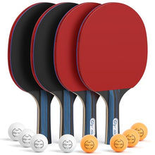 Glymnis Ping Pong Paddles Set of 4/2, Table Tennis Rackets Set and Balls — Complimentary Gift with $62+ Orders; If the Gift Is Out of Stock or Its Price Rises, Order Cancelled with Full Refund Before Shipment