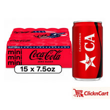 Coke Zero Sugar Soda Mini Cans, 7.5 fl oz, 15 Pack, Zero Calorie Cola Soft Drink, Crisp Refreshing Taste, Mini Size Beverage Cans