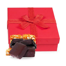 Gourmet Dark Chocolate Covered Peanut Brittle Red Gift Box by Its Delish, 16 Oz (1 LB) | English Toffee Squares | Handmade Old-Fashioned Style with Roasted Peanuts Brittle Chocolate Candy | Vegan, Kosher