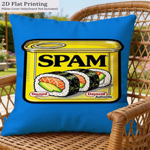 1pc SPAM Lunch Meat Illustration Printed Pillowcase, 2D Digital Double-Sided Printing, 170Gsm Soft And Comfortable Cushion Cover, Suitable for Bedroom, Living Room, Dormitory, Etc., Ideal Gift for Family And Friends' Birthday, Christmas, Halloween