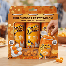 Pack of 3 Cheddar Flavored Mini Cheese Snacks, Crunchy Canisters, 3.625 oz,