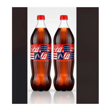 2 bottles, Coca-Cola Soda Pop Bottle, 1.25 Liters