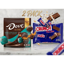 Dove Dark Chocolate & Crunch Fun Size Candy Bars Variety Bundle, 2 Pack (6.74 oz & 10 oz)