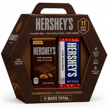 Hershey’s Milk Chocolate Variety Pack, 11 Bars – 10 Milk Chocolate with Almonds + 1 Milk Chocolate Bar, Snack Size