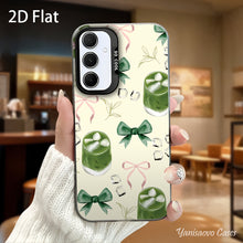 Phone Case - for Samsung for Galaxy S26 High-End Niche Luxury Green Plant Milk Tea Printed Fashion with Anti-Drop Performance Large Hole Cool Phone Case, Perfect Gift