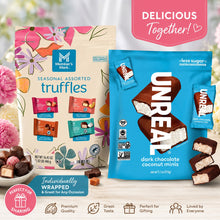 Dark Chocolate Coconut Bars, Mini 11.1 oz. & Seasonal Assorted Truffles, 16.43 oz., 2 packs