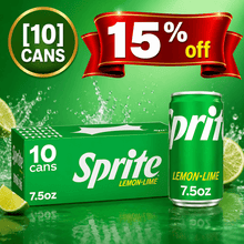 10 Cans of Sprite Lemon-Lime Caffeine-Free Soda Pop Fridge Pack Mini Cans, 7.5 fl. oz