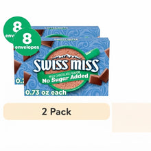 pack of 2 Swiss Miss No Sugar Added Milk Chocolate Flavored Hot Cocoa Mix, 0.73 oz., 8-Count Envelopes