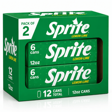 (Pack of 2) Sprite Lemon-Lime Caffeine Free Soda Pop Cans, 12 fl oz, 12 Pack.