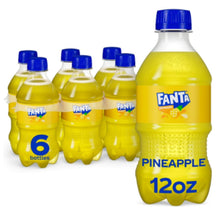 Fanta Pineapple Soda Pop 12 fl oz 6 Pack Bottles Tropical Pineapple Flavored Soft Drink Carbonated Beverage