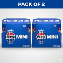 2 Pack Pepsi Cola Soda 7.5 fl oz 6 Pack Mini Cans Classic Refreshing Soft Drink Crisp Taste Party On The Go