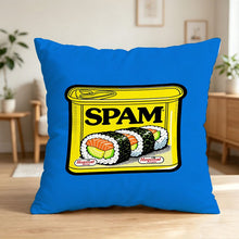 1pc SPAM Sushi Can Printed Pillowcase, Double-Sided 2D Printed Decorative Cushion Cover, 170G Weight Soft Polyester Fabric, High-Definition Vibrant Colors, Zipper Closure, Machine Washable, Ideal for Sofa And Bedroom Home Decor