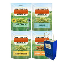 Harvest Snaps Veggie Chips 4-Pack – Crispy Baked Snack Assortment Cheddar, Mango Chili Lime, Caesar, Zesty Ranch, Vegetable-Based Snack for Kids & Adults