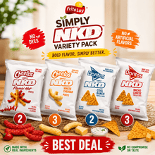 Simply NKD Family Pack Variety Snacks, 10 Count, Healthy Assorted Snack Mix, No Artificial Flavors, No Synthetic Dyes, On-the-Go Lunch & Party Snacks