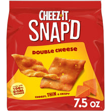 Double Cheese Cracker Chips, Thin & Crispy Baked Snack Crisps, Savory Cheddar Flavor, Light Crunch Texture, Party Snacks & Everyday Munching, 7.5 oz Bag