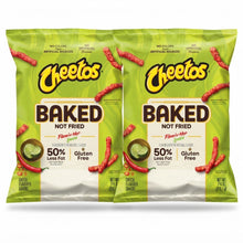 Baked Cheetos Flamin’ Hot Limon Cheese Snacks, 50% Less Fat Crunchy Chips, 7.6 oz Bags, 2 Pack