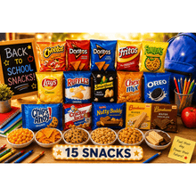 A variety pack of 15 snacks including wafers and assorted chips.