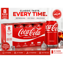 8-Pack Coca-Cola Soda Pop Cans – 12 fl oz, Value Fridge Pack