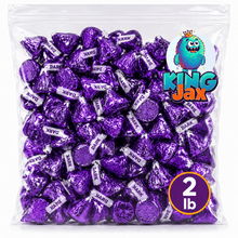 Dark Chocolate Kisses 2LB Bulk -Individually Wrapped Kisses-Purple Kisses