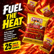 Chester Spicy Fries, crispy and delicious corn and potato snacks, individually wrapped. These spicy fries have a rich, spicy cheesy flavor and an incredibly crispy texture, providing a wonderfully crunchy experience. Ideal for lunchboxes, the office