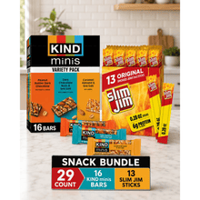 Original Smoked Jerky Snack Sticks 13 Pack and Mini Nut Bars Variety Pack 16 Pack Snack Bundle 29 Count