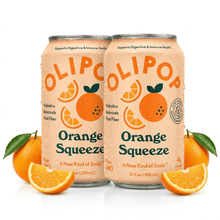 1 PACK Orange Squeeze Prebiotic Soda, 9g Fiber, 12 fl oz Can.