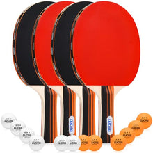 Ping Pong Paddles Set of 4 with Table Tennis Balls and Portable Case — Complimentary Gift with $58+ Orders; If the Gift Is Out of Stock or Its Price Rises, Order Cancelled with Full Refund Before Shipment