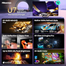 Hisense 55-Inch U7 ULED Mini LED 4K Smart Google TV (2026) — Complimentary Gift with $1874+ Orders; If the Gift Is Out of Stock or Its Price Rises, Order Cancelled with Full Refund Before Shipment