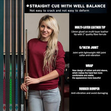 Pool Stick with 13mm Tip Pool Cue with Anti-Skid Sleeve — Complimentary Gift with $69+ Orders; If the Gift Is Out of Stock or Its Price Rises, Order Cancelled with Full Refund Before Shipment