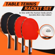 Ping Pong Paddles Set of 4 with Table Tennis Balls and Portable Case — Complimentary Gift with $58+ Orders; If the Gift Is Out of Stock or Its Price Rises, Order Cancelled with Full Refund Before Shipment